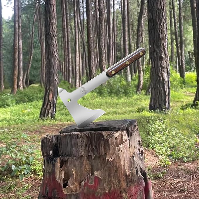 Throwing Axes 3 Pack Set 10.2 Throwing Axes and Tomahawks Full Tang Stainless Steel with Woodle Handle and Nylon Sheaths Perfect for Axe Throwing Game Competition and Recreation