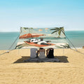 ALAZA Cute Panda Stars Beach Palm Tree Beach Tent Sun Shelter Portable Canopy Sunshade for Outdoor Camping Picnics Backyard Fun 10x9 ft