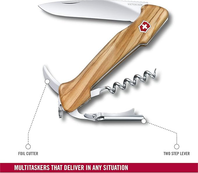 Victorinox Wine Master Olive With Pouch For the Wine Connoisseur in Olive Wood 5.1 inches