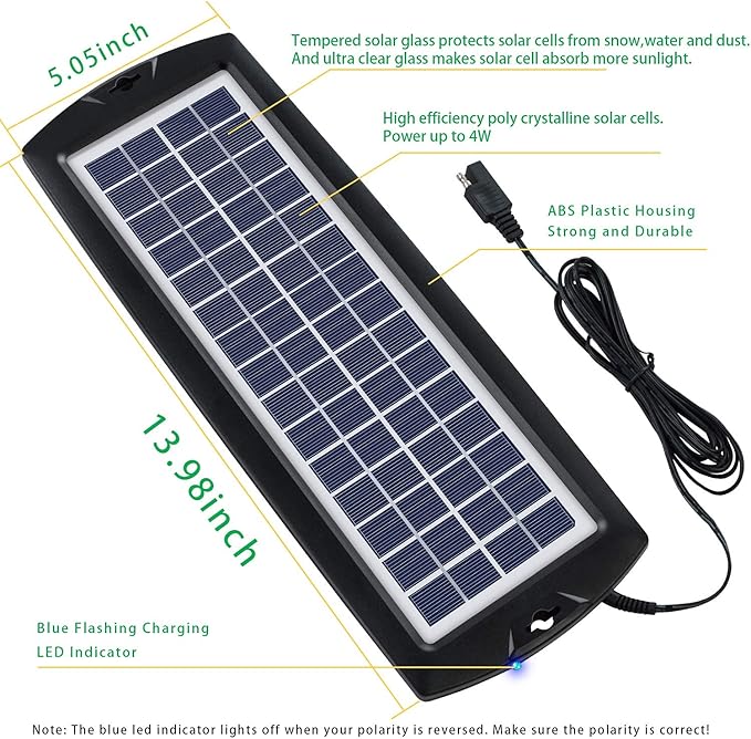 Sunway Solar Car Battery Trickle Charger &amp Maintainer 12V Solar Panel Power Kit Portable Backup for Car Automotive RV Marine Boat Motorcycle Truck Trailer Tractor Powersports Snowmobile Farm Equip