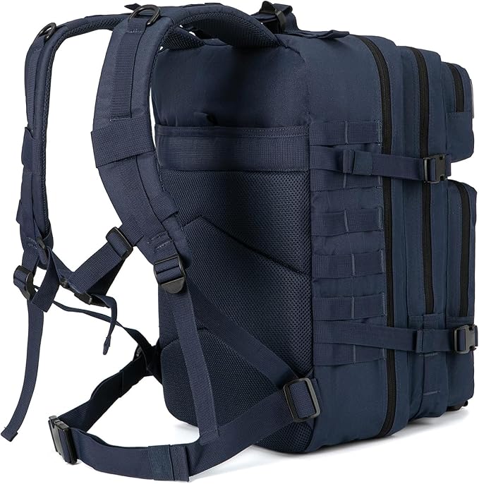 50L Tactical Backpack Training Gym Fitness Bag Outdoor Hiking Camping Army Molle Backpacks for Men Travel (BLUE)