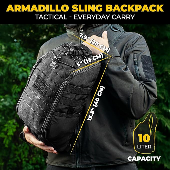 M-Tac Sling Tactical Sling Bag Backpack Gun Holster for Concealed Carry Carabiner Clip