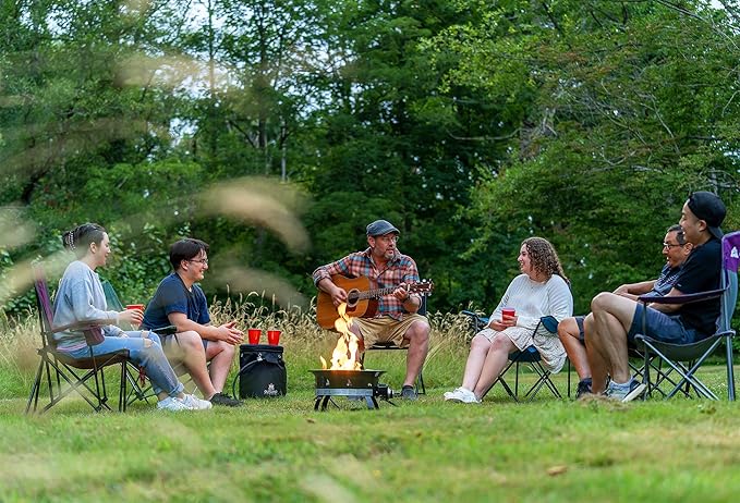 Outland Living Portable Propane Fire Pit 19-inch 58000 BTU Smokeless Gas Firebowl | Perfect for Camping Patio Backyard Tailgating Deck RV| Black 823 Standard