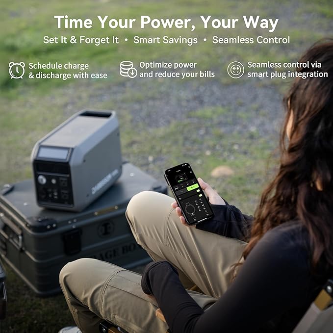 Dabbsson 1008Wh Solar Generator with 120W Solar Panel Semi-Solid LiFePO4 1200W AC Output1600W Power-Boost 1.2X Longer Runtime 0-80% in 50 Min 1000L Portable Power Station for Home/Camping/RV