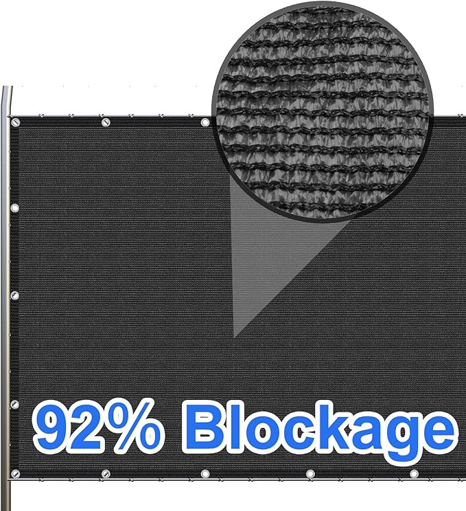 Black 6' x 74' Fence Privacy Screen Commercial Outdoor Backyard Shade Windscreen Mesh Fabric