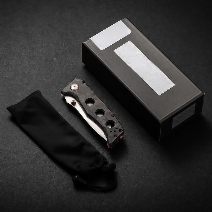 Pocket Knife for Men Hunting &amp Knives &amp Tools HRC60 Carbon Fiber Handle Folding Knife Lightweight Outdoor Knife for Backpacking Gifts for Hunters Men who have Everything Gifts for Guys