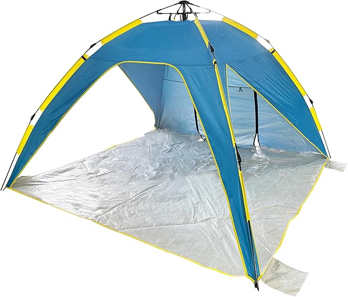 Bliss Hammocks BHT-A39-BY Pop-Up Beach Tent w/Carry Bag for Easy Travel Sun Protection &amp Wind Resistant Waterproof Lightweight Durable Blue and Yellow