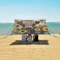 ALAZA Highland Cattle Sunflower Retro Beach Tent Sun Shelter Portable Canopy Sunshade for Outdoor Camping Picnics Backyard Fun 10x9 ft