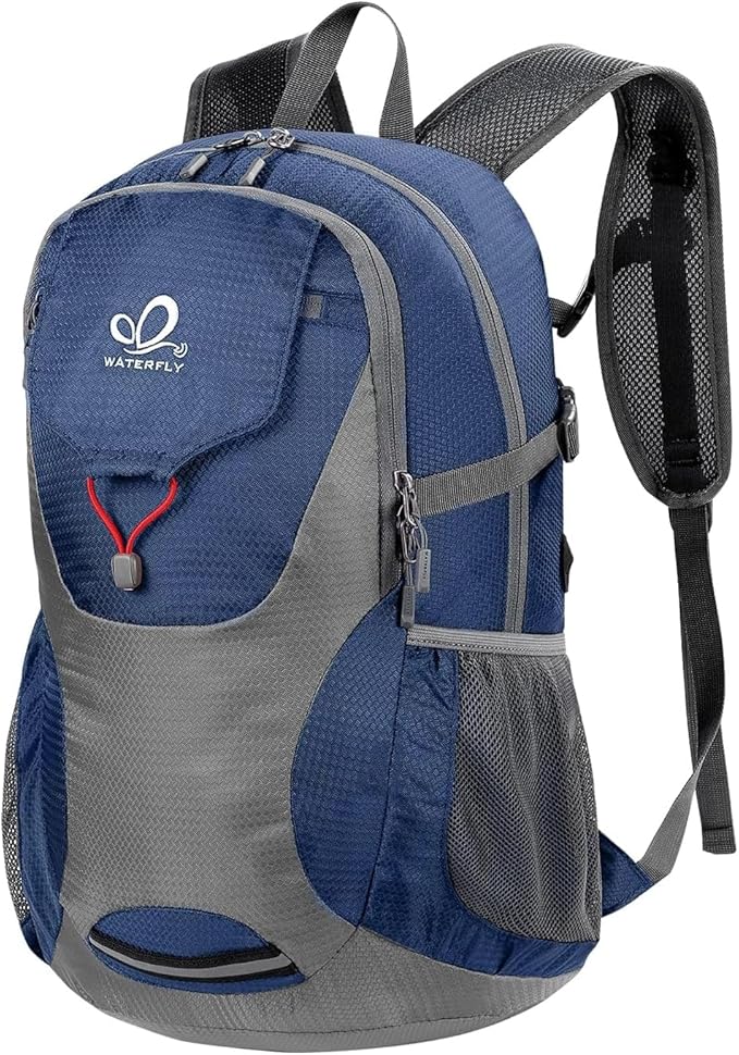 WATERFLY Lightweight Packable Hiking Backpack: 30L Foldable Travel Daypack Ultralight Camping Day Pack for Woman Man