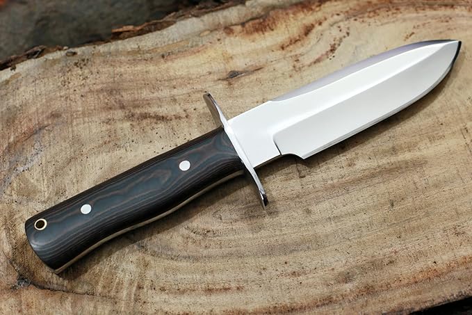 GCS Handmade D2 steel Hunting Knife G10 Full Tang Handle Fixed Blade Knife Right Hand Scout Carry Buffalo leather Sheath Sharpening Stone Hunting Camping Survival EDC-GCS 915