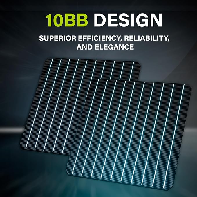Newpowa 10BB 200W 24V Monocrystalline 200 Watt 24Volt Solar Panel Designed for 24V Charge System Off Grid High Efficiency Mono Module RV Marine Boat Off Grid (200W New)