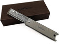 ALBATROSS Premium EDC Pocket Knife - Compact Folding Tactical Knife with Damascus Steel Blade Titanium Handle &amp Bottle Opener - Everyday Carry Camping Survival Knife - Mothers Day Fathers Day Gif