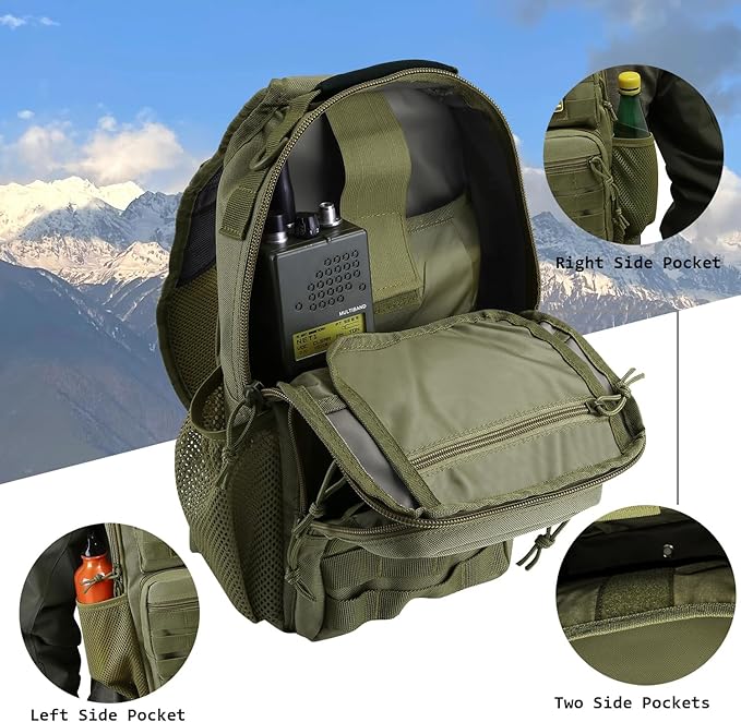 Rover Sling Pack Tactical Shoulder Sling Bag Backpack with Bottle Holder Crossbody Chest Bag Olive