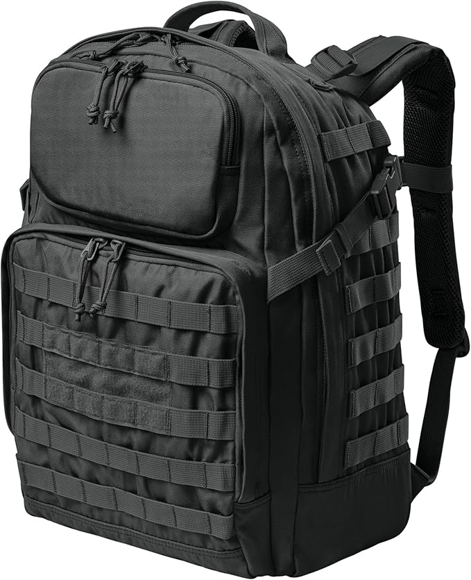 Army Universe Tactical Outdoors MOLLE Backpack 600D Poly Canvas Tough Durable Work &amp Equipment Bag 32L Black