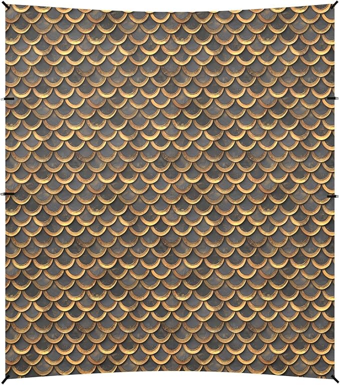 ALAZA Retro Golden Snake Skin Print Beach Tent Sun Shelter UPF50+ Protection Beach Shade Canopy w/ 4 Sandbags for Outdoor Camping Fishing Backyard Fun Picnic 10x9 ft