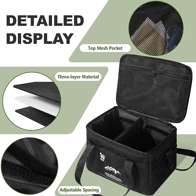 Tactical Camping Storage Bag - 36L Utility Tote Bag Organizer with Bamboo Cutting Board and Shoulder Strap Ideal for Camping Hiking and Vehicle Organization
