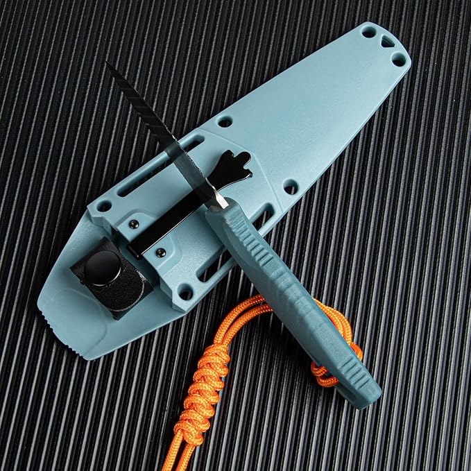 Fixed Blade Knife with Kydex Sheath and D2 Steel Blade - Outdoor Knife for Camping Hiking EDC &amp Everyday Tasks - Ideal Gift