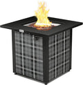 Werph 28 in Propane Fire Pit Table ETL-Certified Fire Table with Lava Rocks for Patio Deck Garden Courtyard 50000 BTU Square Fire Pit Table with Lid Black