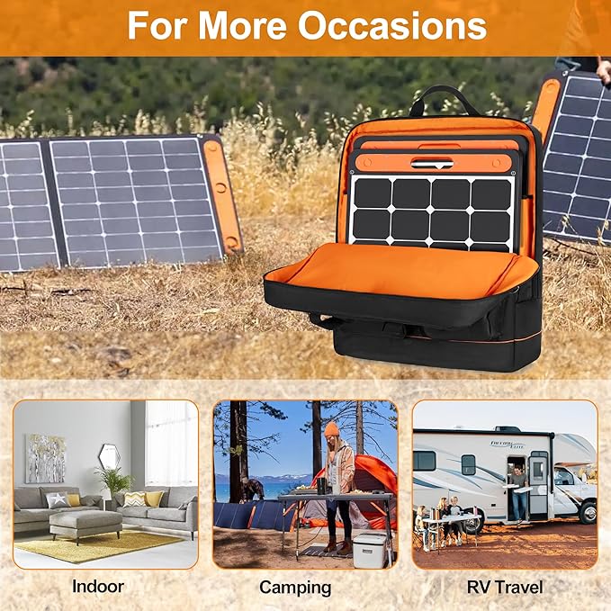 HODRANT Solar Panel Storage Bag with Bright Lining Travel Solar Panel Carrying Case Compatible with Jackery SolarSaga 100W 100X 200W Padded Carrier Organizer Compatible with ZOUPW 100W 110W 200W
