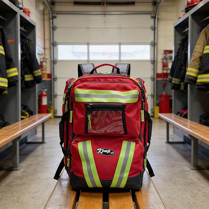 Kemp USA Ultimate EMS Backpack EMT Emergency Medical Bag with Oxygen Cylinder Strap Heavy Duty Multi Pocket Search and Rescue Medic Pack Professional 8 Lbs Field Ready Design