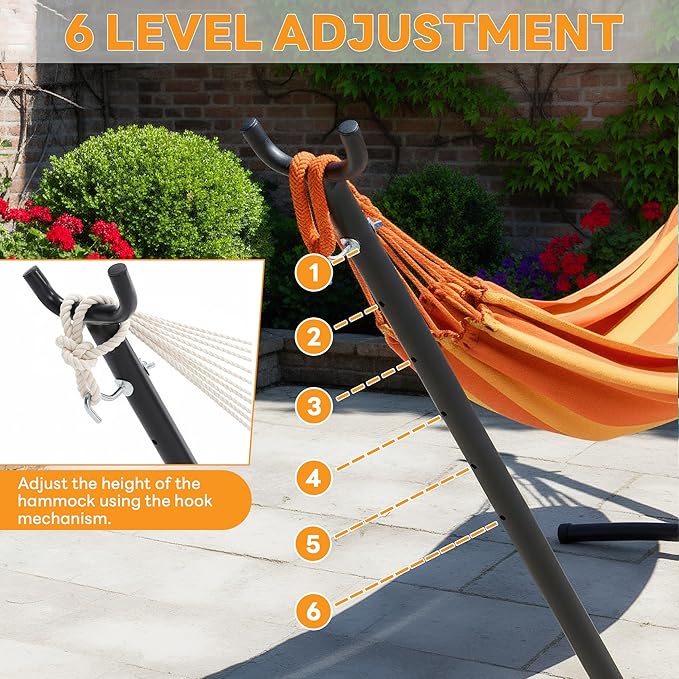 NEWBULIG Hammock Stand Only Heavy Duty Hammock Stands for Double 2 Person for Outside for Garden Backyard Patio Pool Beach with Carrying Case