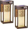 2Pk Oil Rubbed Bronze Solar Outdoor Sconces with 3 Modes Motion Sensor Crystal Exterior Light Fixtures with 4500K 250LM LED Outside Lights for House Waterproof Dusk to Dawn Solar Porch Lights