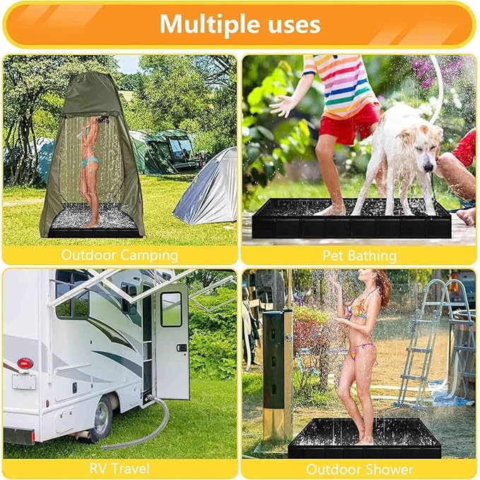 Camp Shower Floor with Drain Pipe Shower Floor Collapsible Ducha Portatil Adultos for Camping Beach Outdoor Shower