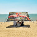 ALAZA Two Flamingo Jungle Palm Beach Tent Sun Shelter Portable Canopy Sunshade for Outdoor Camping Picnics Backyard Fun 10x9 ft