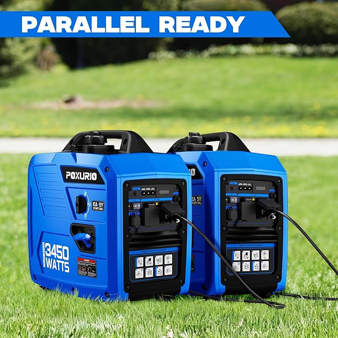 3450-Watt Portable Inverter Generator for Home Use 1.6Gallon Large Fuel Tank Up to 8.3 Hours Use 120V Gas Powered Generator Super Quiet - EPA Compliant