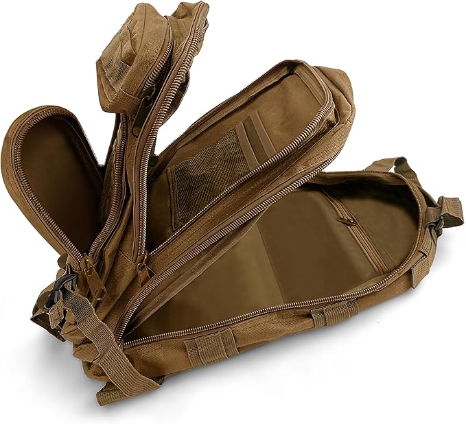 ASA TECHMED Large Tactical Backpack - IFAK Military-Grade Assault Pack Everyday Carry Use Military Backpacks Tactical (Tan)
