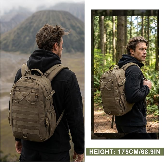 Mardingtop Small Military Tactical Backpack for Men 20L Molle Rucksack EDC Daypack for HikingTravelCamping Hunting