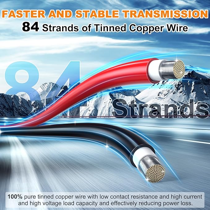 Oududianzi 2x150 Feet Solar Panel Wire 10AWG Solar Wire Tinned Copper 10 Gauge PV Cable for Outdoor Automotive RV Boat Marine (150FT Red + 150FT Black)