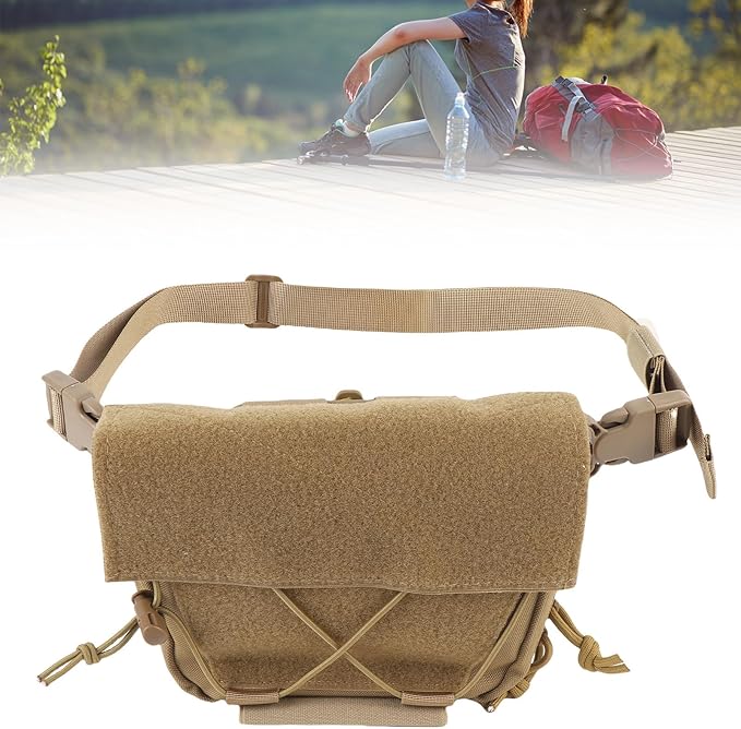 Alomejor Oxford Cloth Drop Pouch Fanny Pack Abdominal Carrying Kit Bag Utility Tool Pouch with Multi Layer for Chest Rig Vest