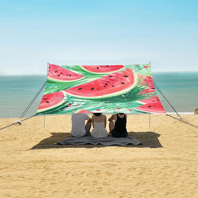 ALAZA Stylized Watermelons Beach Tent Sun Shelter Portable Canopy Sunshade for Outdoor Camping Picnics Backyard Fun 10x9 ft