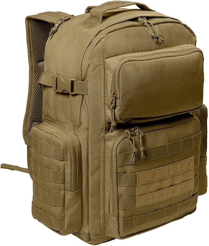 Personalized Tactical Backpack Range Bag Loop Panel for Badges and Patches Military Bag Monogrammed Name Coyote Brown