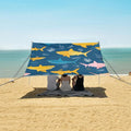 ALAZA Shark Patter Beach Tent Sun Shelter Portable Canopy Sunshade for Outdoor Camping Picnics Backyard Fun 10x9 ft