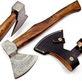 Custom Handmade Damascus Steel Viking Axe with Gorgeous and Solid Wood Handle (Y-03)