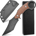 C1117 Fixed Blade KnifeD2 Steel Blade +Micarta Handle Outdoor EDC Survival Claw Knife with Kydex Sheaths(Brown) …