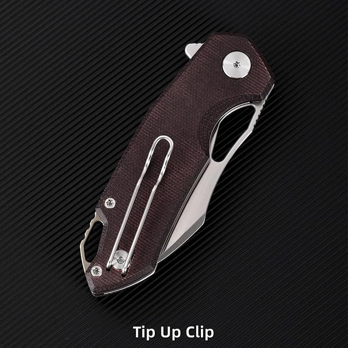 Pocket Knife for Men154CM Steel BladeHunting Knife Camping Folding Knives with for OutdoorSurvivalTacticalHunting and Camping（Red）