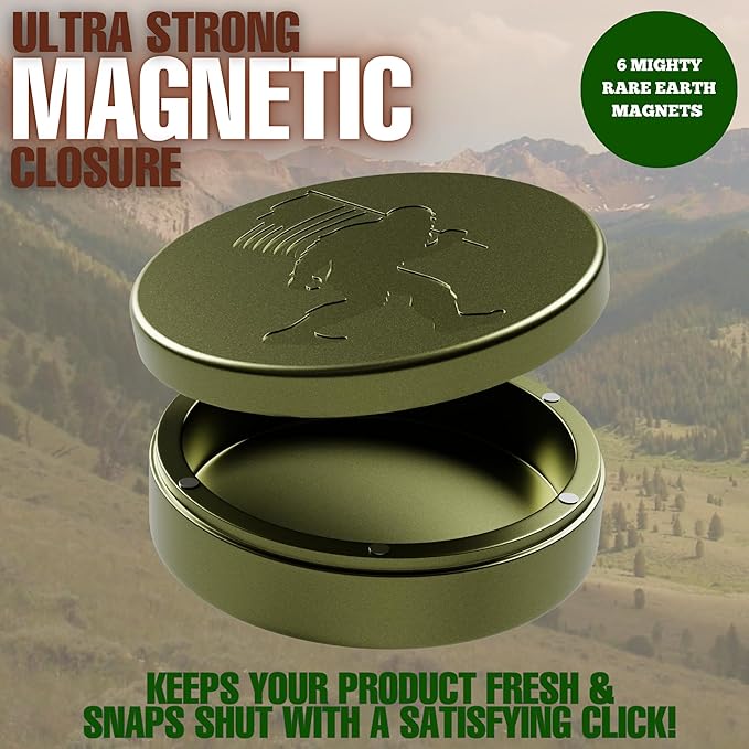 ZPACK Metal Pouch Can | Bigfoot Yeti | Premium Aircraft-Grade Aluminum Container with Magnetic Closure | Slim EDC Pocket Tin | Carved Engraved Design | Gift for Him (Forest Green)