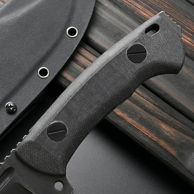Sitivien ST20 Fixed Blade Knife 8MM Thick N690 Stainless Steel Blade Full Tang G10 Handle EDC Fixed Knifes for Outdoor Working Camping Hunting(Black)