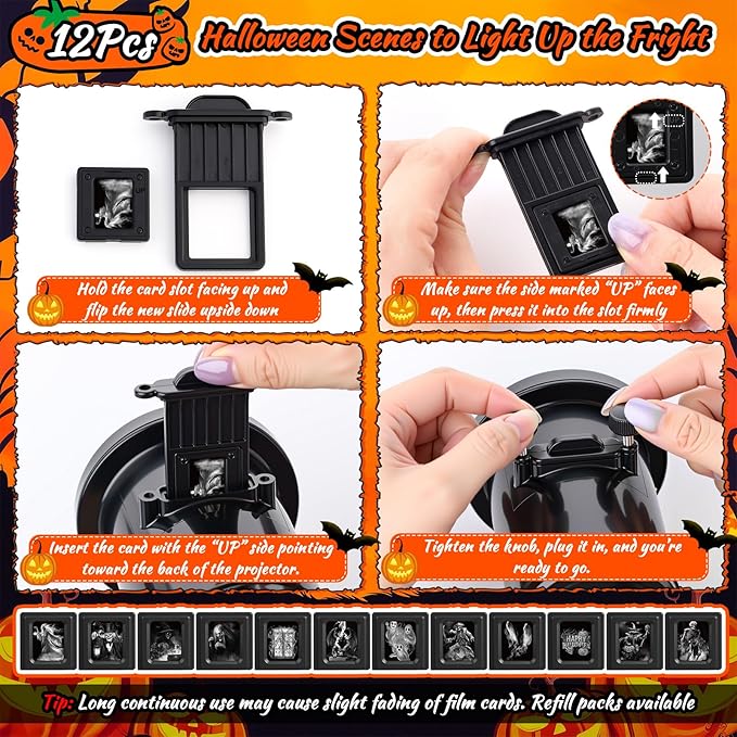 12 in 1 Halloween Ghost Projector Light Outdoor 3D Dynamic Decoration Light 4 Color Waterproof Scary Projector with Skeleton Ghost/Ghost/Pumpkin/Witch for Home Window Wall Halloween Holiday Decor
