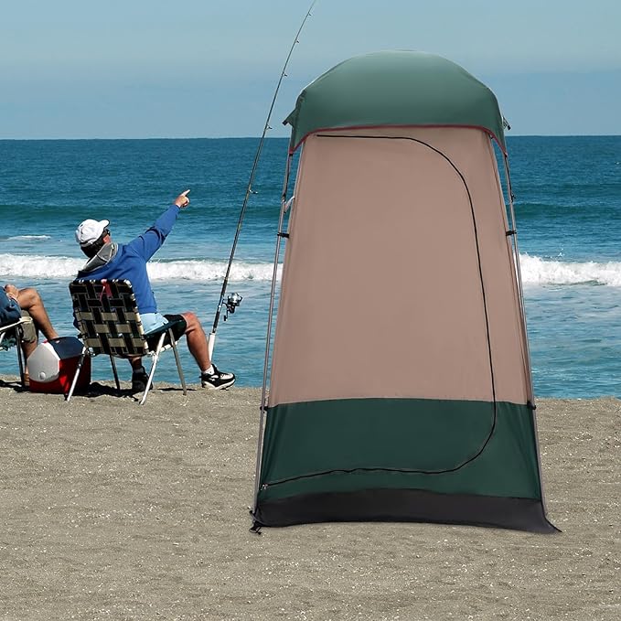 CNCEST Outdoor Shower TentCamping Privacy Shelter Dressing Changing Room Portable Toilet Tent for Hiking Sun Shelter Picnic Fishing (Green)