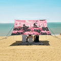 ALAZA Pink Pumpkins Black Cats Halloween Beach Tent Sun Shelter UPF50+ Protection Beach Shade Canopy w/ 4 Sandbags for Outdoor Camping Fishing Backyard Fun Picnic 10x9 ft