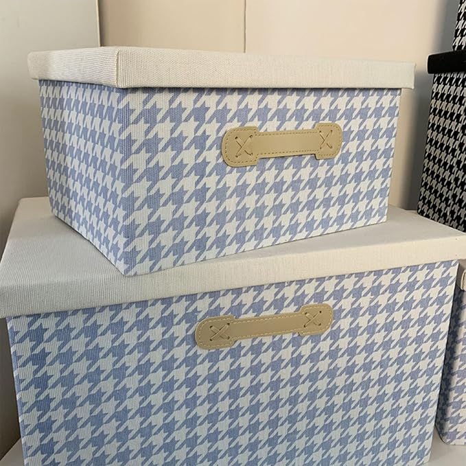 Decorative Fabric Storage Cube with Lid Organiser for Toys Towels Books Sturdy Structure Fabric Storage Container