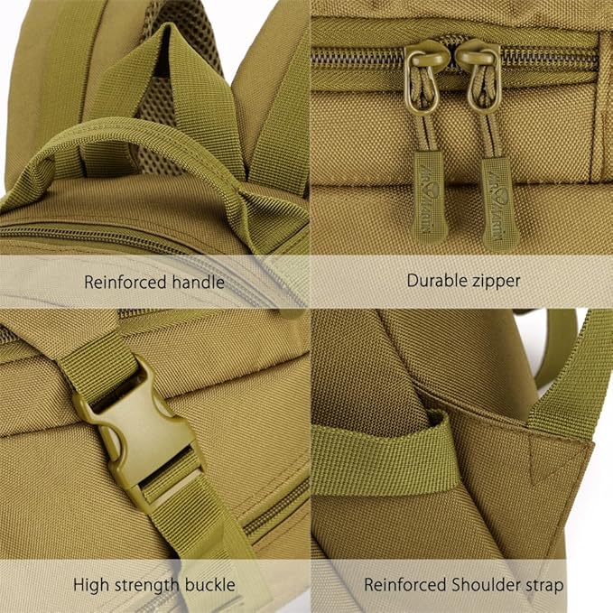 ArcEnCiel Motorcycle Tactical Backpack for Men - With Rain Cover &amp Patch Water Resistant for Hiking Commuting &amp Outdoor
