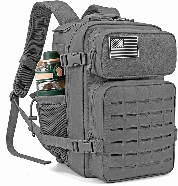 25L/45L Tactical Backpack for Men and Women Small School Outdoor Rucksack Survival Assault Bag Hiking Backpacks Back Pack(45L Green)