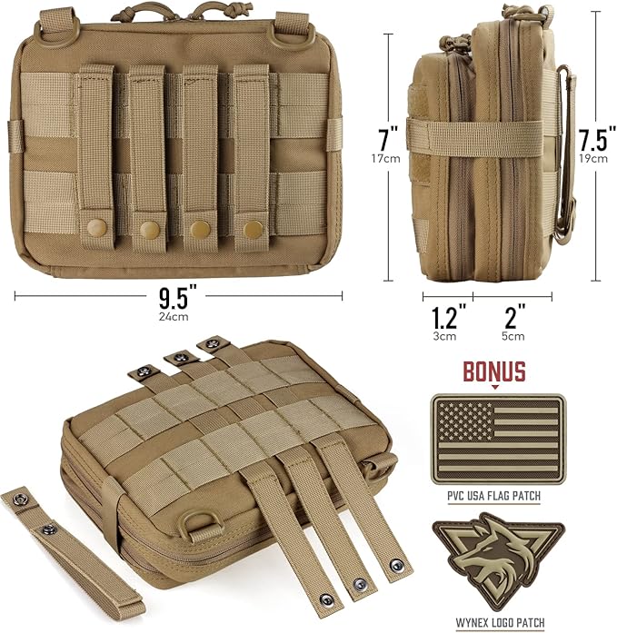WYNEX Tactical Chest Rig Pack for Men Running Chest Bag with Front Loop Airsoft Recon Chest Rigs for Hunting Outdoor EDC Tactical Large Admin Pouch of Double Layer Design