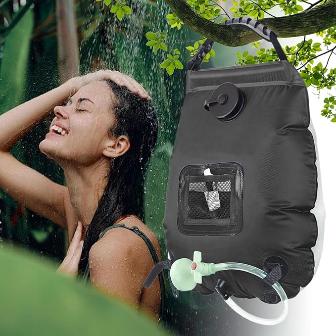 Camping Shower - ed Water Bag Portable Outdoor Bath System with High Capacity 5 Gallon Reservoir Dispensing Function Ideal for Beach Trips Hiking Cabin Retreats