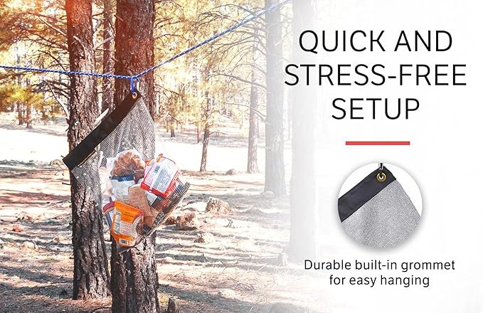 RATSACK Rodent Proof Bear Bags - Ultralight Stainless Steel Mesh Bag for Camping Food Storage - Sturdy and Rust-Resistant Sack with Lock and Grommet For Easy Hanging